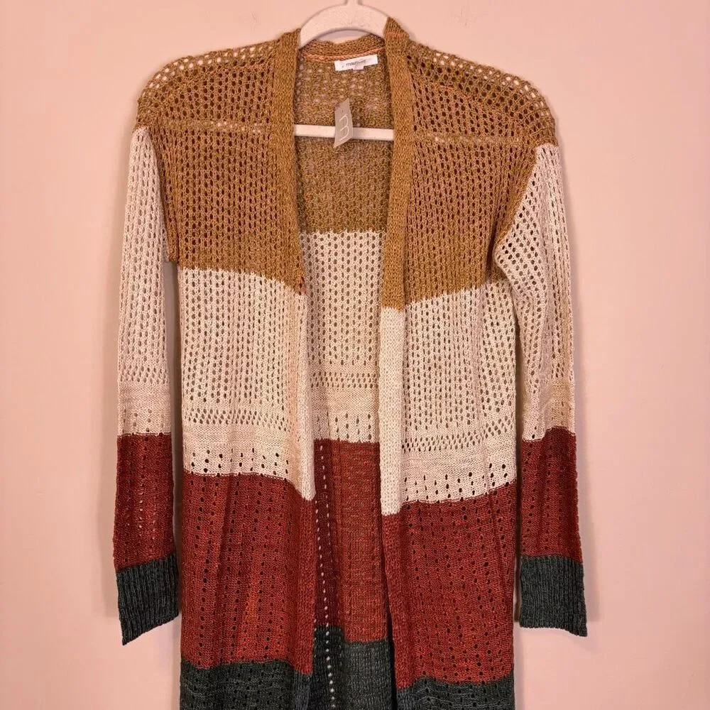 NWT Maurice’s Colorblock Striped Open‎ Knit Cardigan Sweater XS